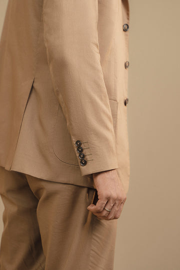 SAND BROWN LINEN SUIT